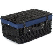 20 Inch Black Willow Hamper with Navy Blue Lining - REGN