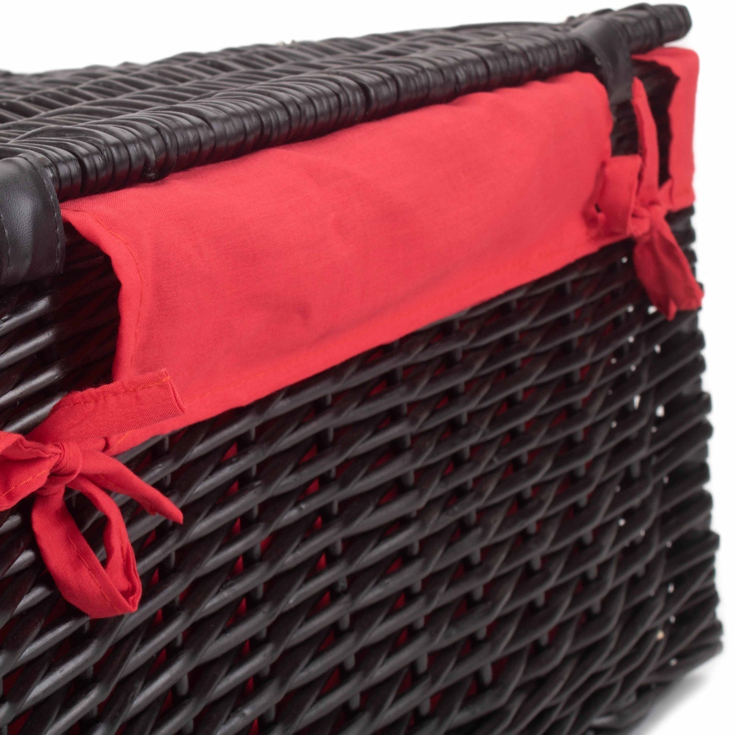 20 Inch Black Willow Hamper with Red Lining - REGN