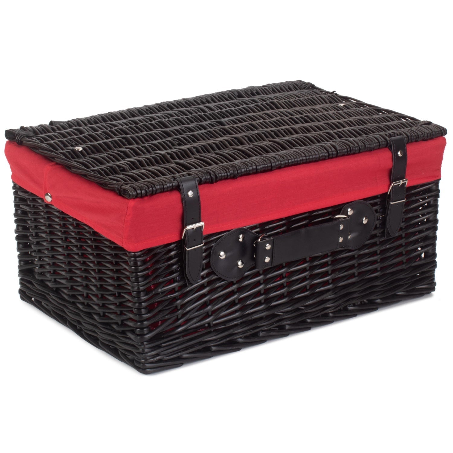 20 Inch Black Willow Hamper with Red Lining - REGN