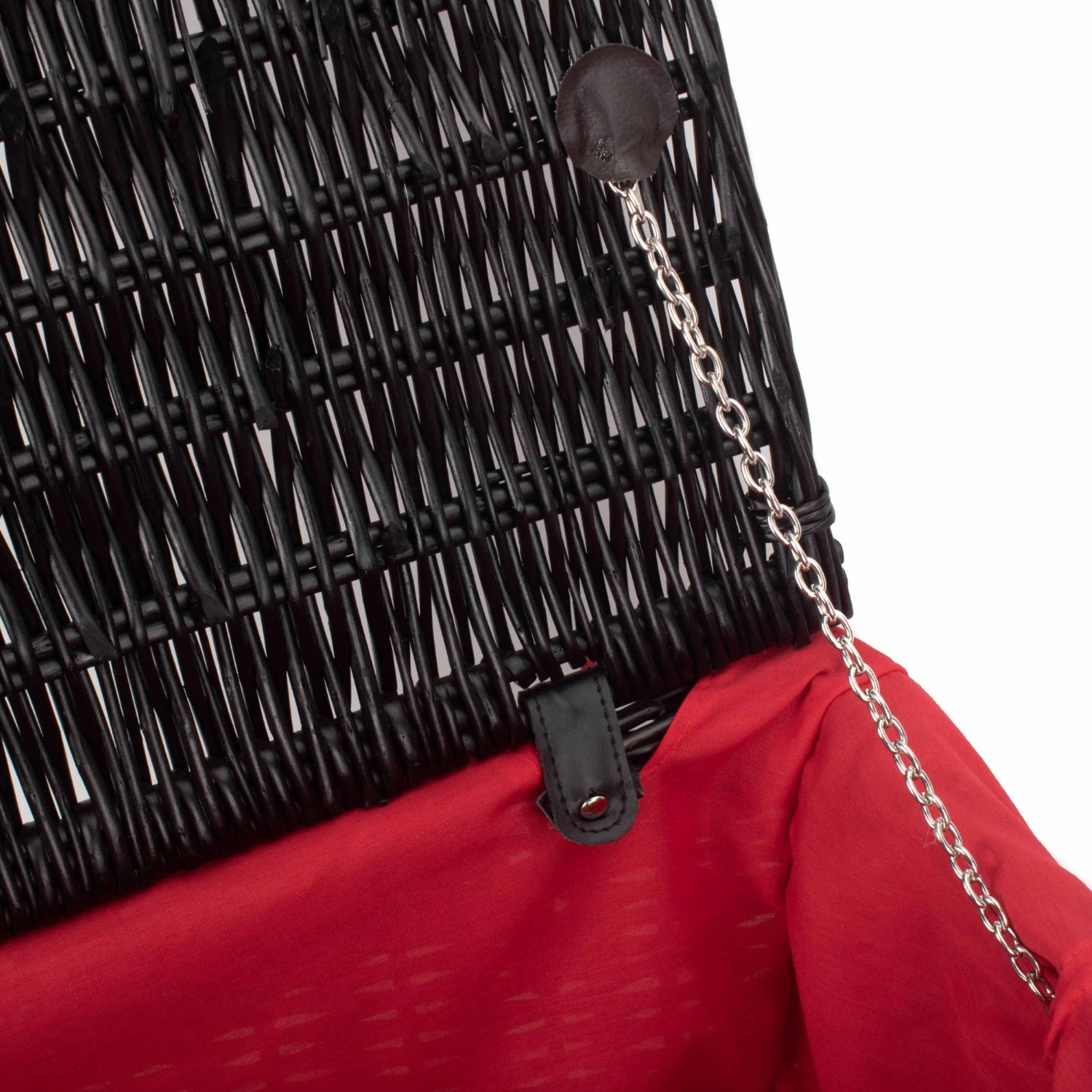 20 Inch Black Willow Hamper with Red Lining - REGN