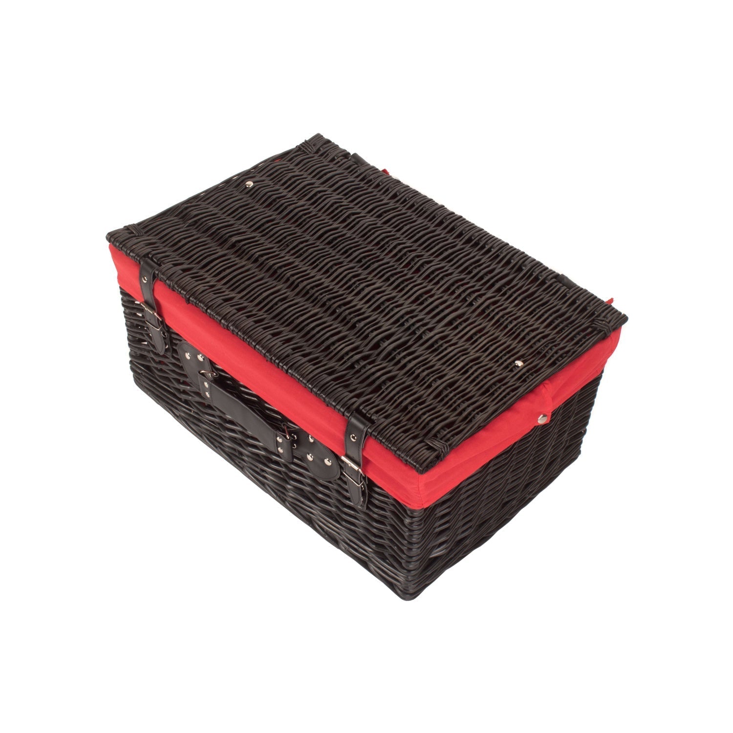 20 Inch Black Willow Hamper with Red Lining - REGN
