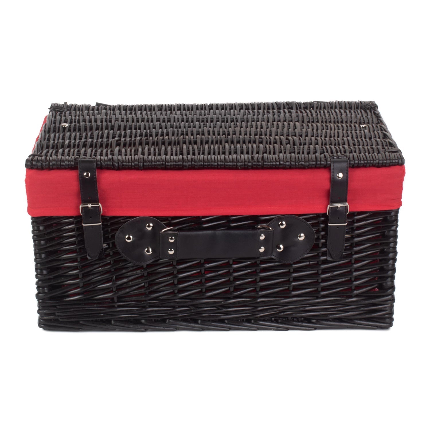 20 Inch Black Willow Hamper with Red Lining - REGN