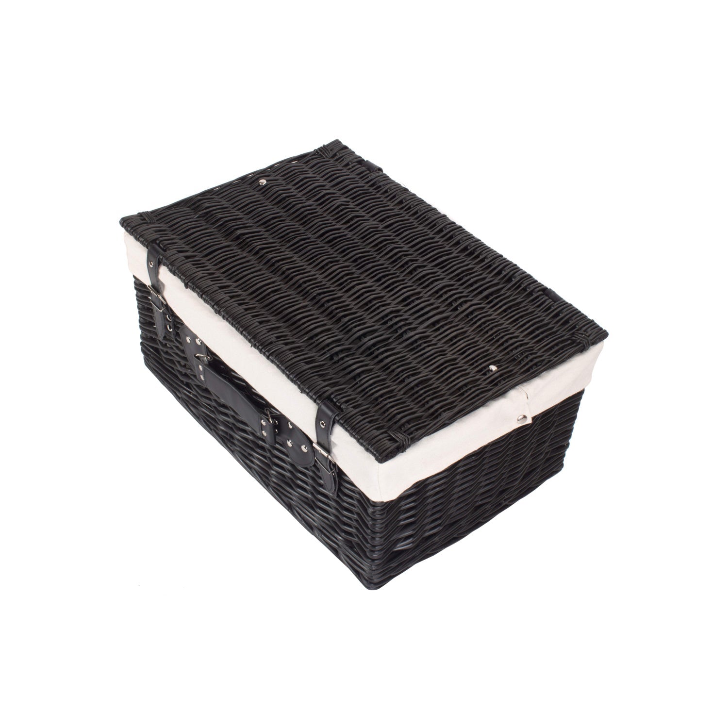 20 Inch Black Willow Hamper with White Lining - REGN