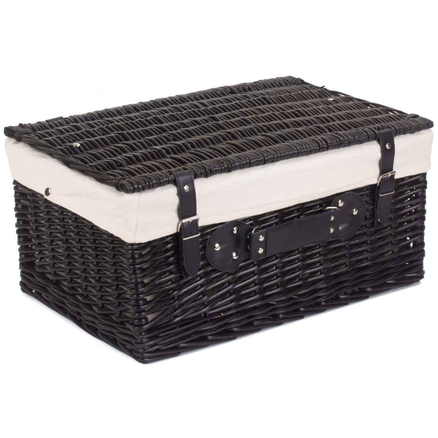 20 Inch Black Willow Hamper with White Lining - REGN