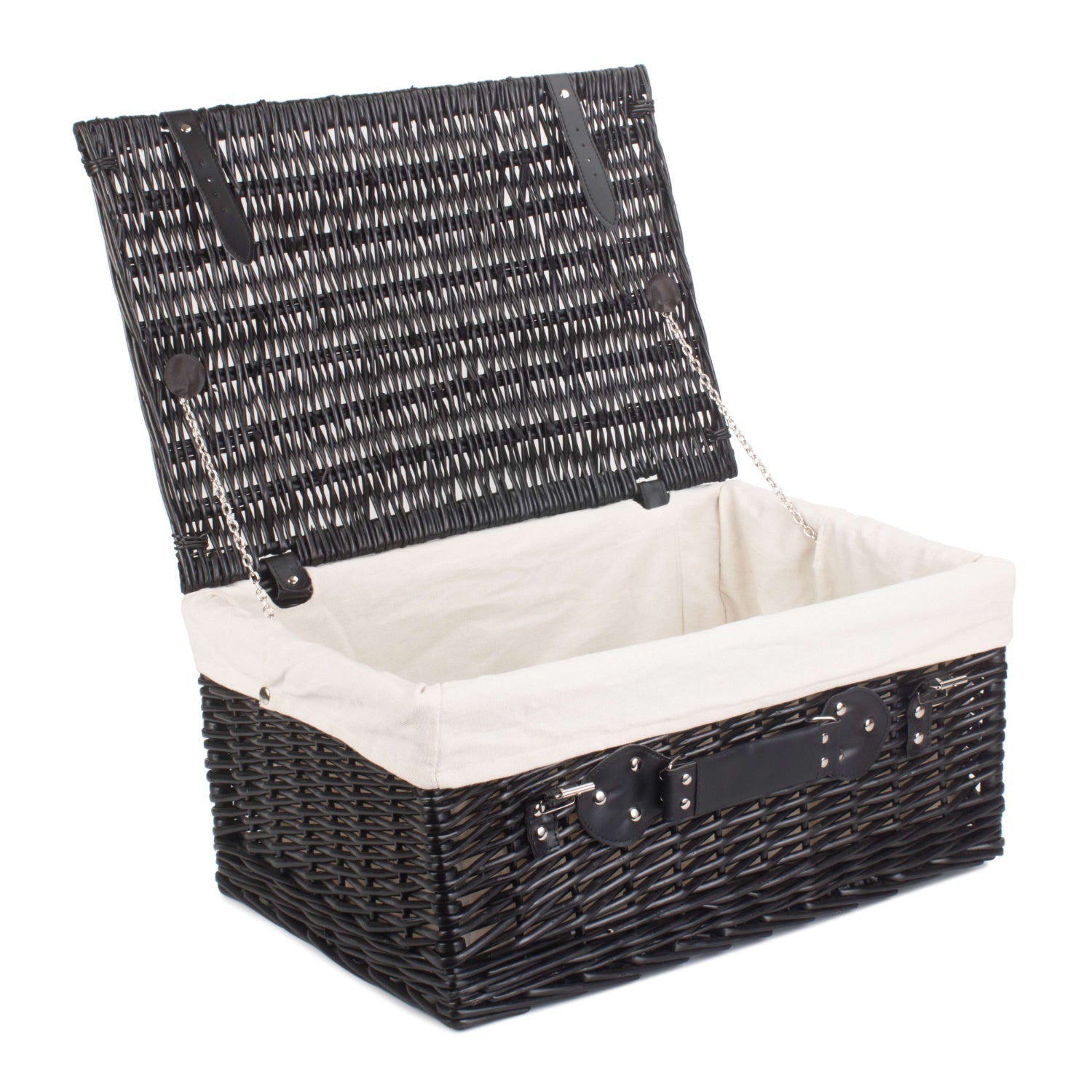 20 Inch Black Willow Hamper with White Lining - REGN