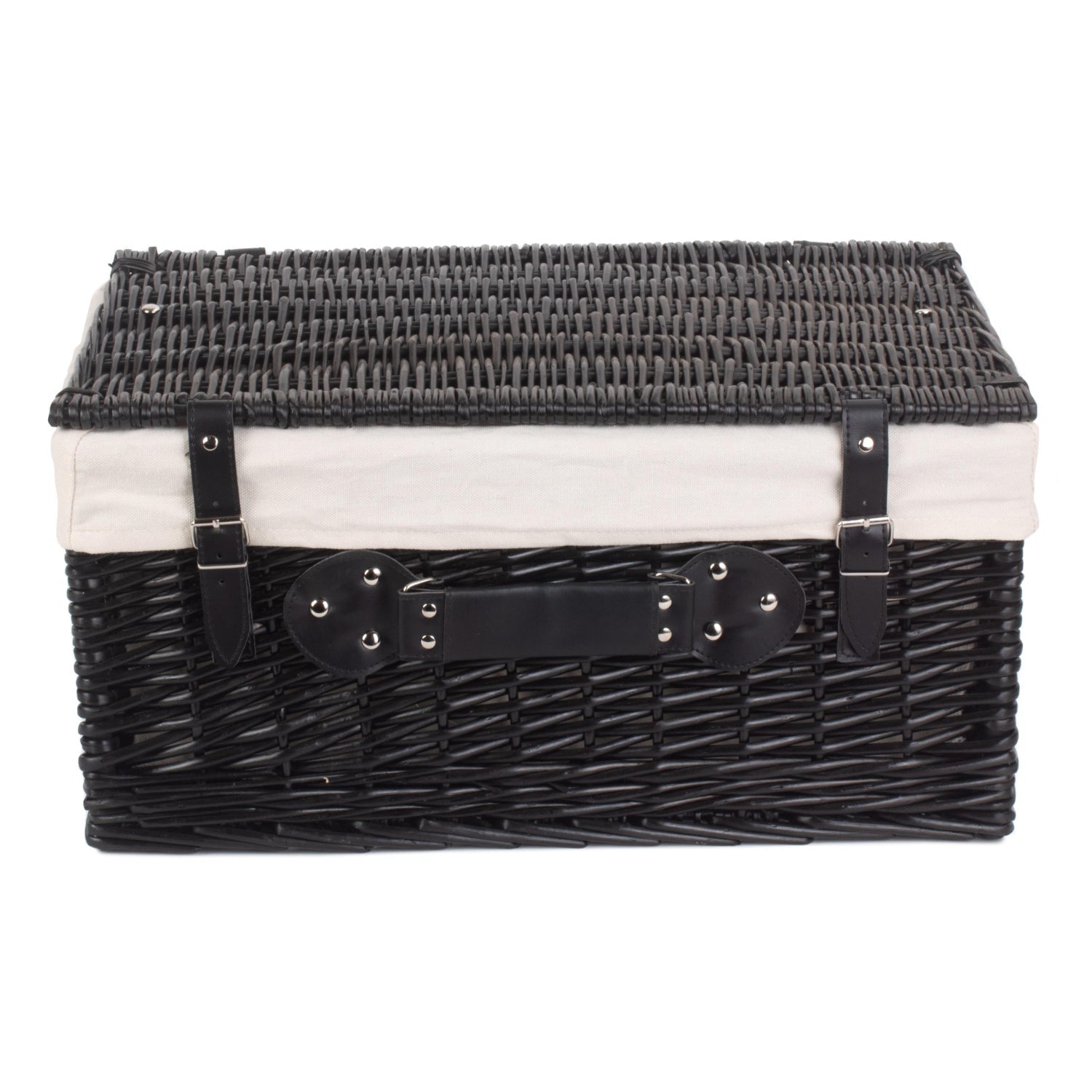 20 Inch Black Willow Hamper with White Lining - REGN