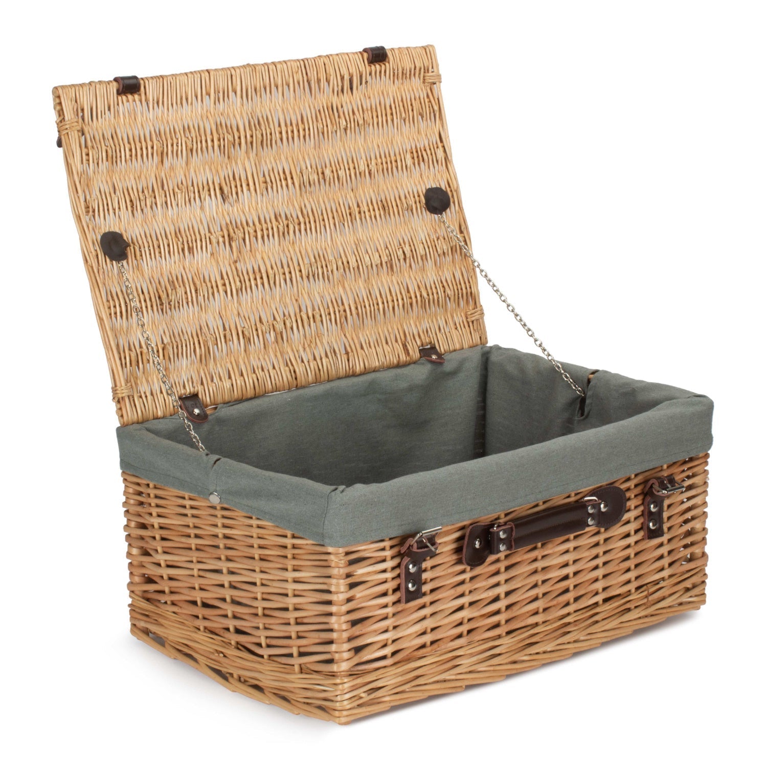 20 Inch Buff Willow Hamper Trunk with Grey Sage Lining - REGN