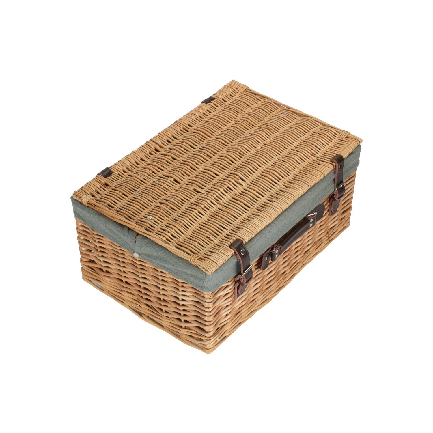 20 Inch Buff Willow Hamper Trunk with Grey Sage Lining - REGN