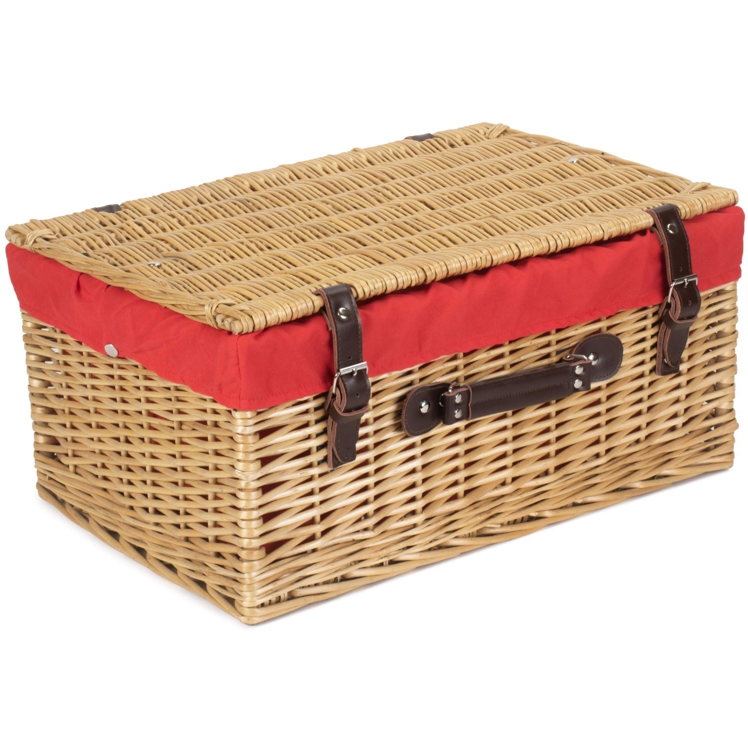 20 Inch Buff Willow Hamper Trunk with Red Lining - REGN