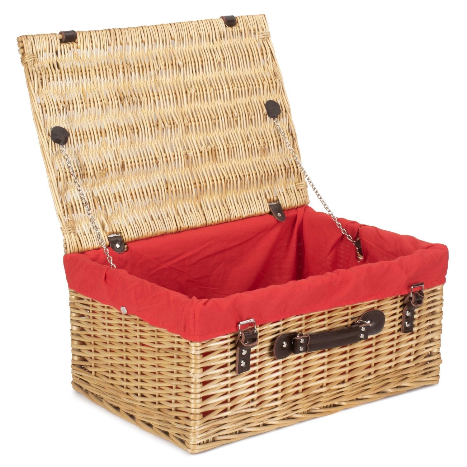 20 Inch Buff Willow Hamper Trunk with Red Lining - REGN