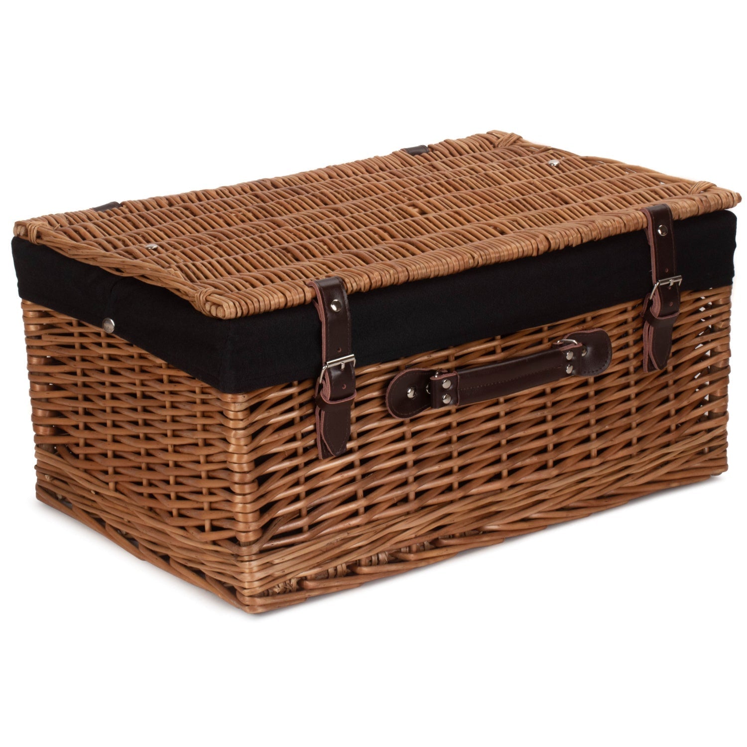 20 Inch Double Steamed WIllow Hamper Trunk with Black Lining - REGN