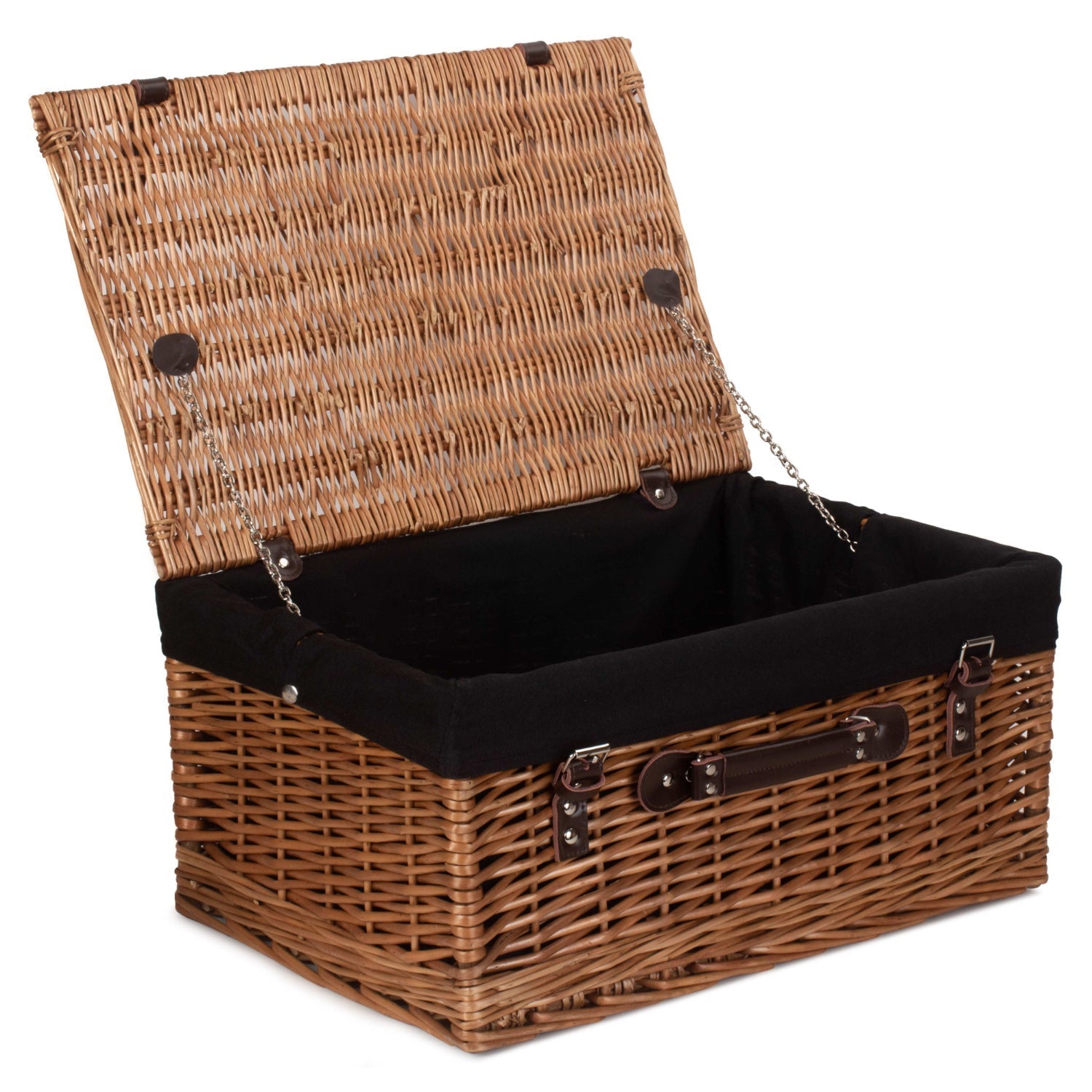 20 Inch Double Steamed WIllow Hamper Trunk with Black Lining - REGN