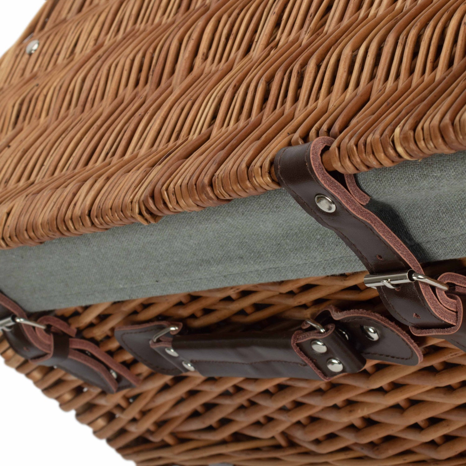 20 Inch Double Steamed Willow Hamper Trunk with Grey Sage Lining - REGN