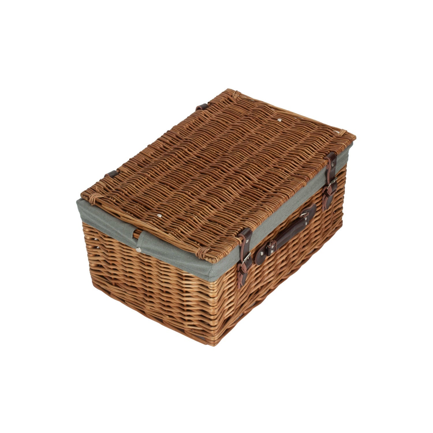 20 Inch Double Steamed Willow Hamper Trunk with Grey Sage Lining - REGN