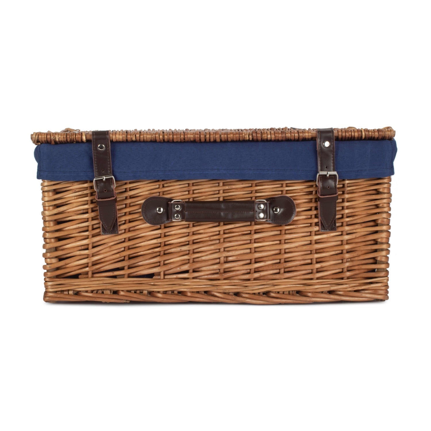 20 Inch Double Steamed Willow Hamper Trunk with Navy Blue Lining - REGN