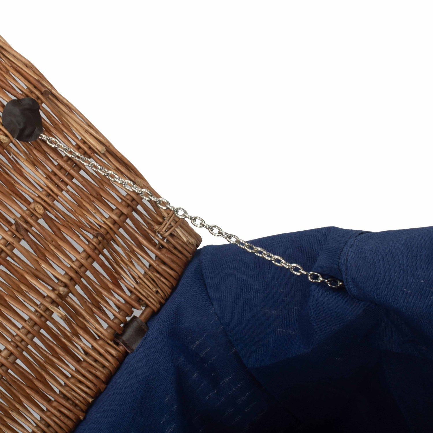 20 Inch Double Steamed Willow Hamper Trunk with Navy Blue Lining - REGN