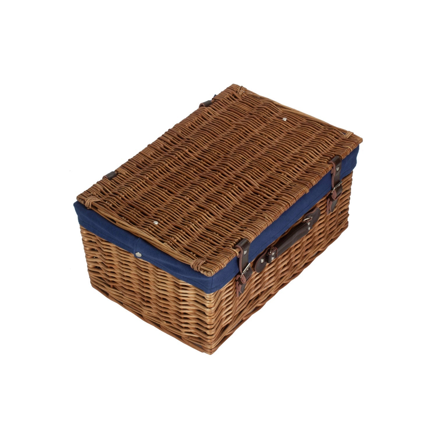 20 Inch Double Steamed Willow Hamper Trunk with Navy Blue Lining - REGN