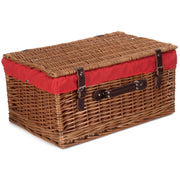 20 Inch Double Steamed Willow Hamper Trunk with Red Lining - REGN