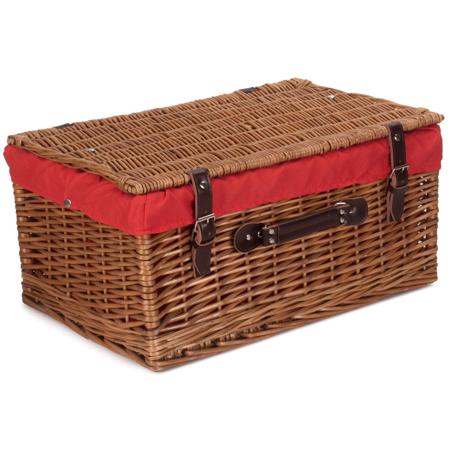 20 Inch Double Steamed Willow Hamper Trunk with Red Lining - REGN