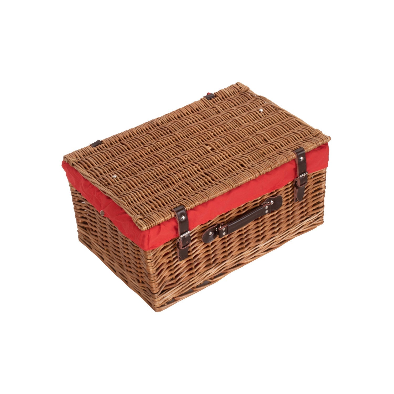 20 Inch Double Steamed Willow Hamper Trunk with Red Lining - REGN
