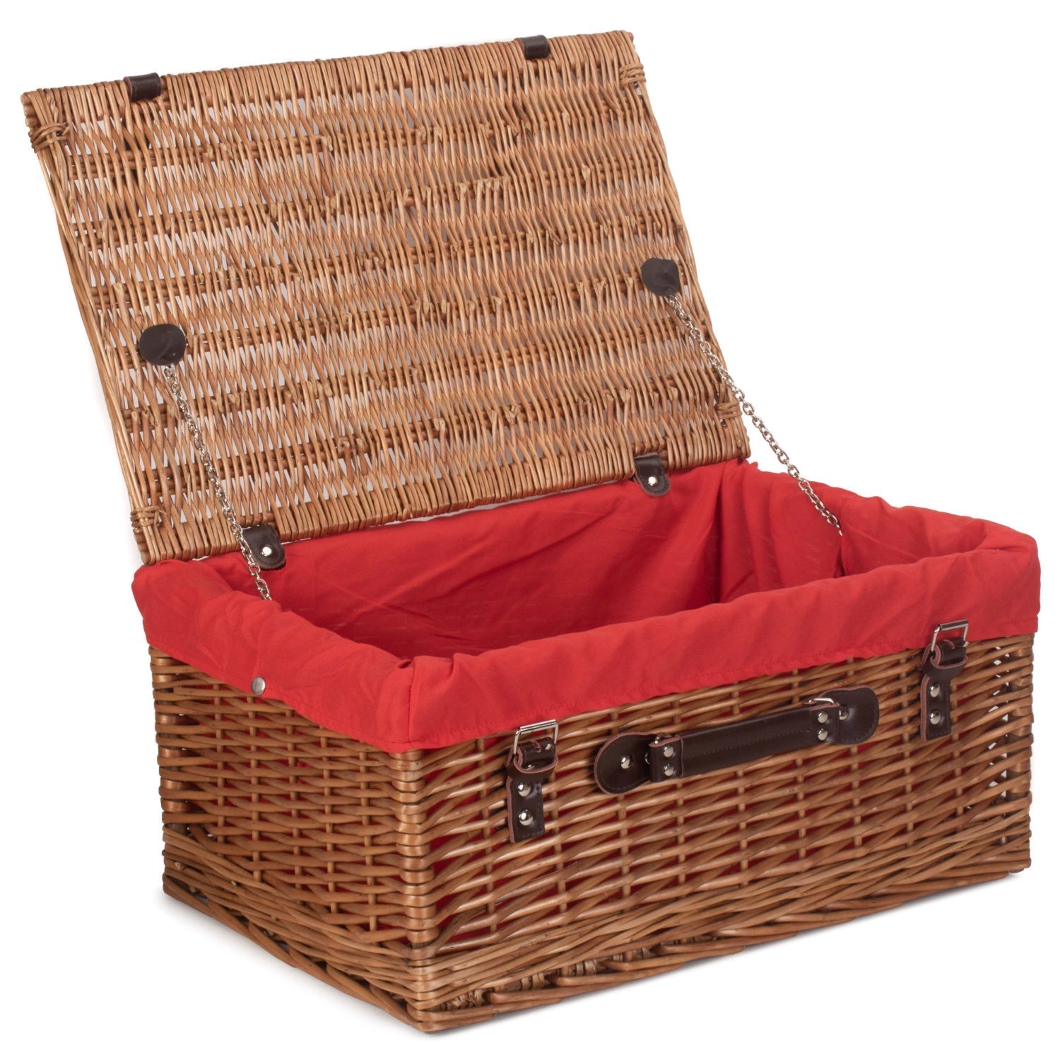 20 Inch Double Steamed Willow Hamper Trunk with Red Lining - REGN