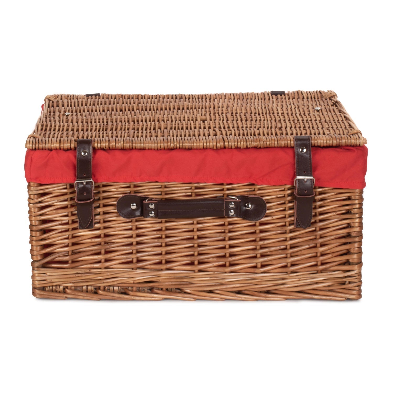 20 Inch Double Steamed Willow Hamper Trunk with Red Lining - REGN