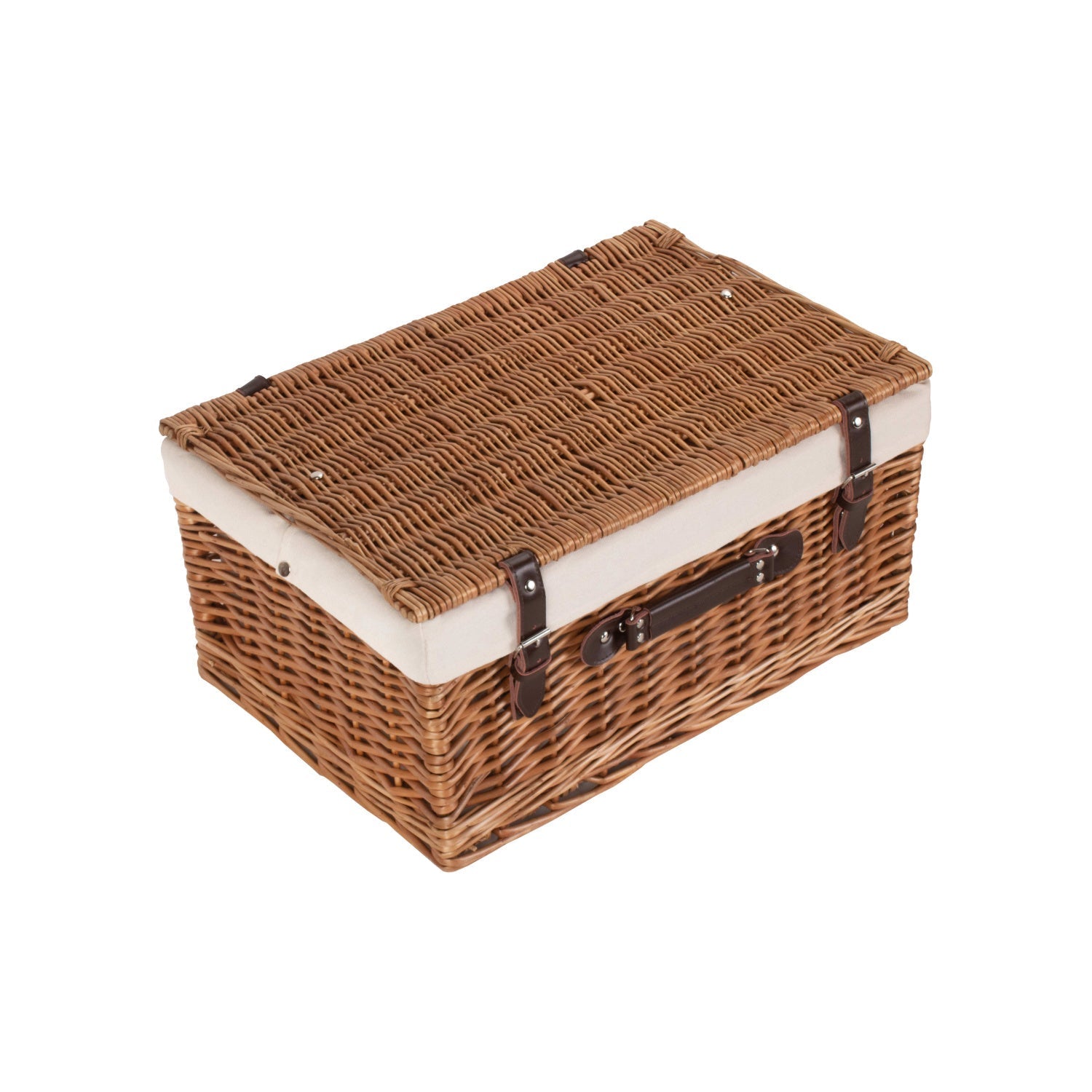 20 Inch Double Steamed Willow Hamper Trunk with White Lining - REGN