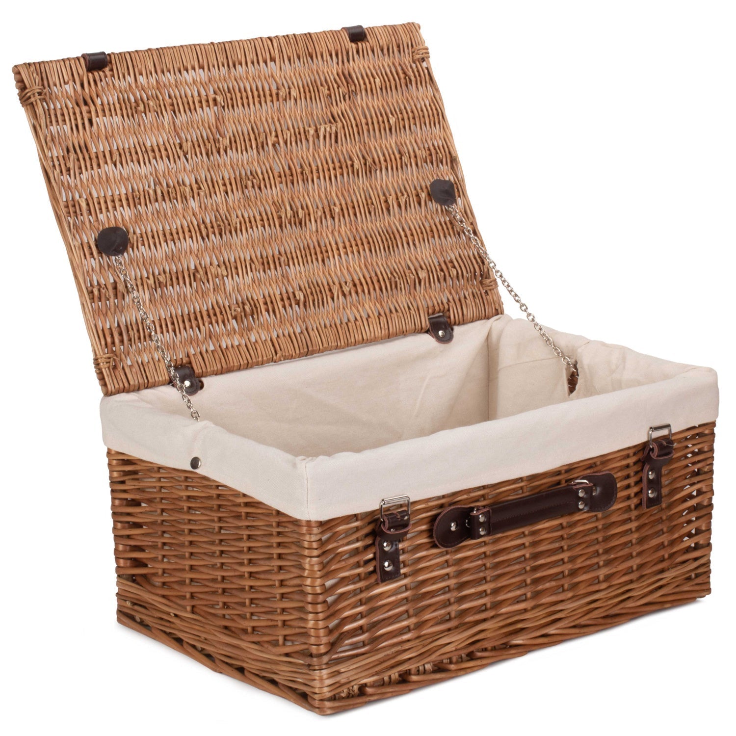 20 Inch Double Steamed Willow Hamper Trunk with White Lining - REGN
