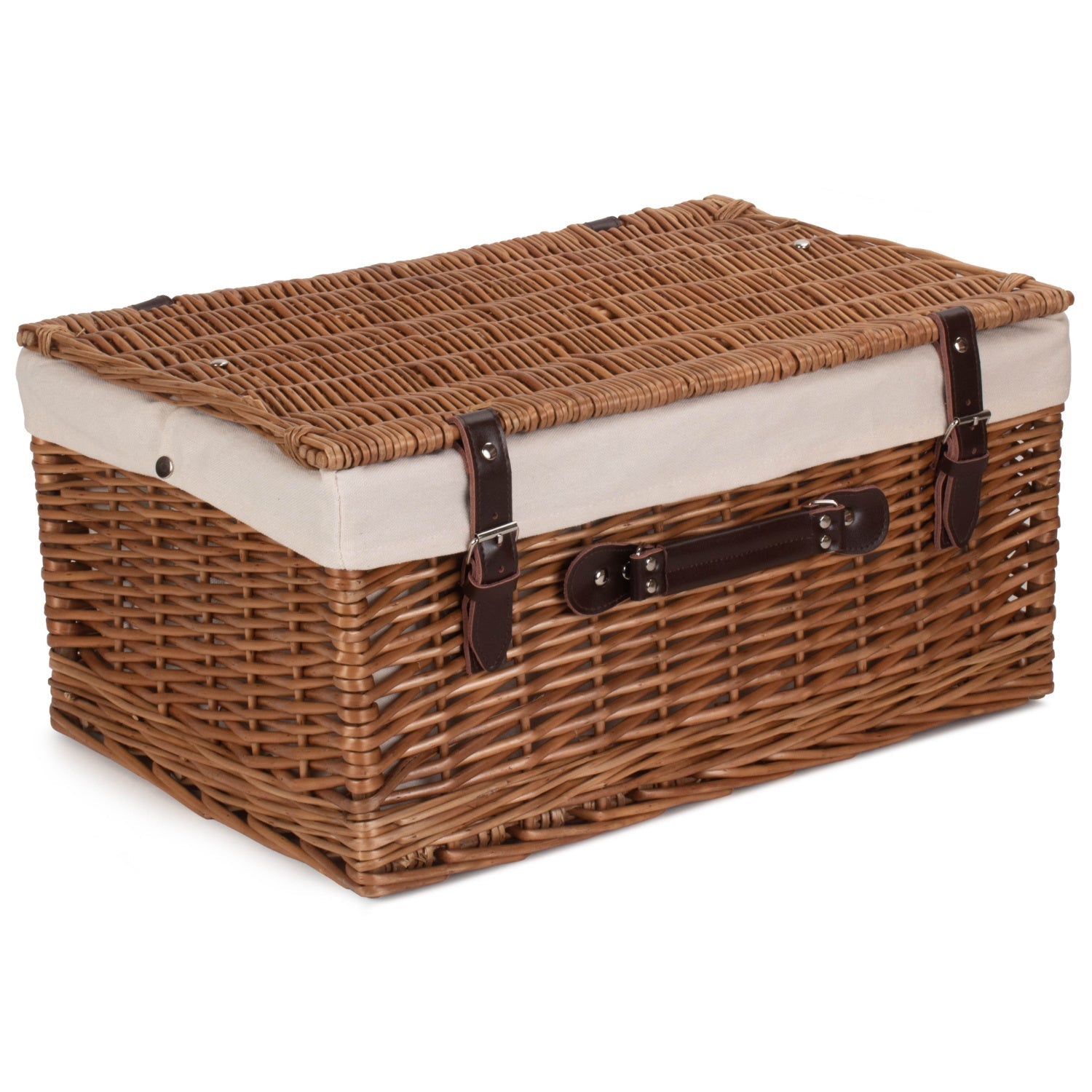 20 Inch Double Steamed Willow Hamper Trunk with White Lining - REGN