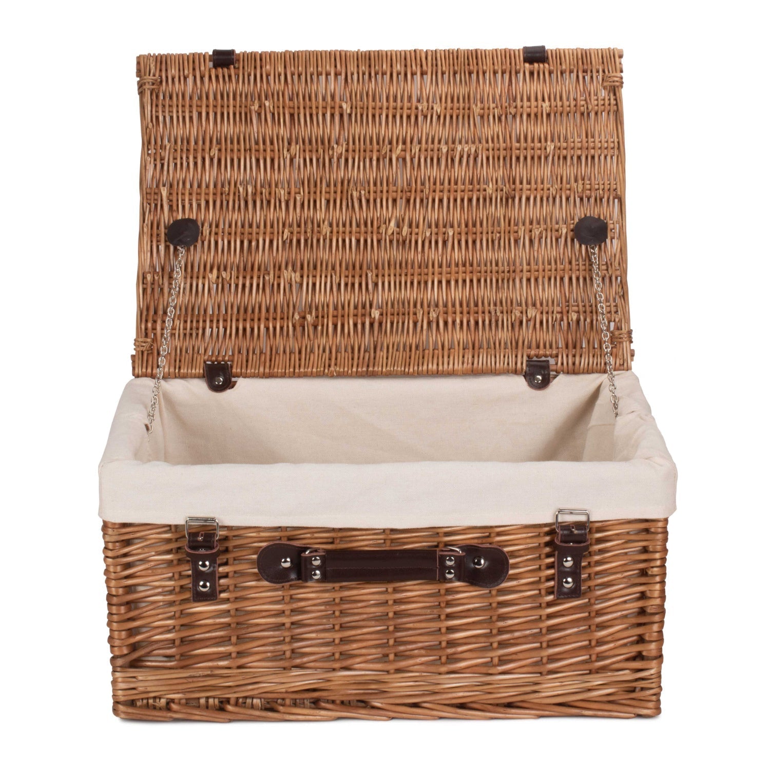 20 Inch Double Steamed Willow Hamper Trunk with White Lining - REGN