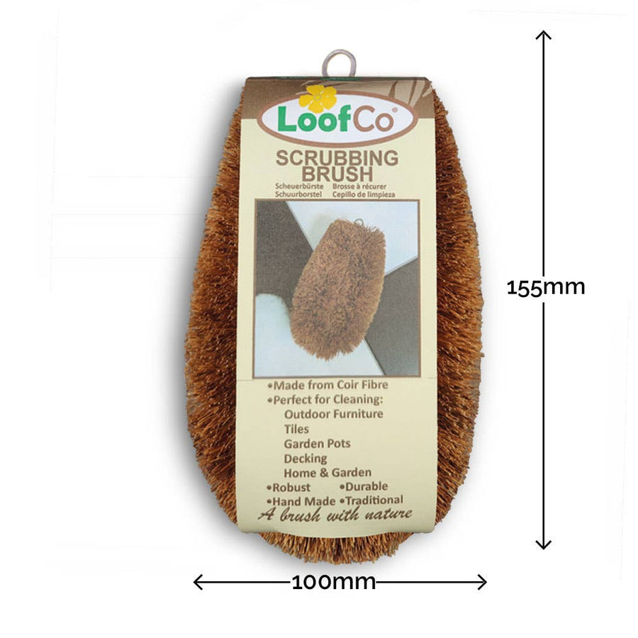 LoofCo Coconut Coir Scrubbing Brush – Eco-Friendly Household & Garden Cleaner
