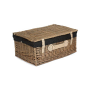 22 Inch Antique Wash Willow Hamper with Black Lining - REGN