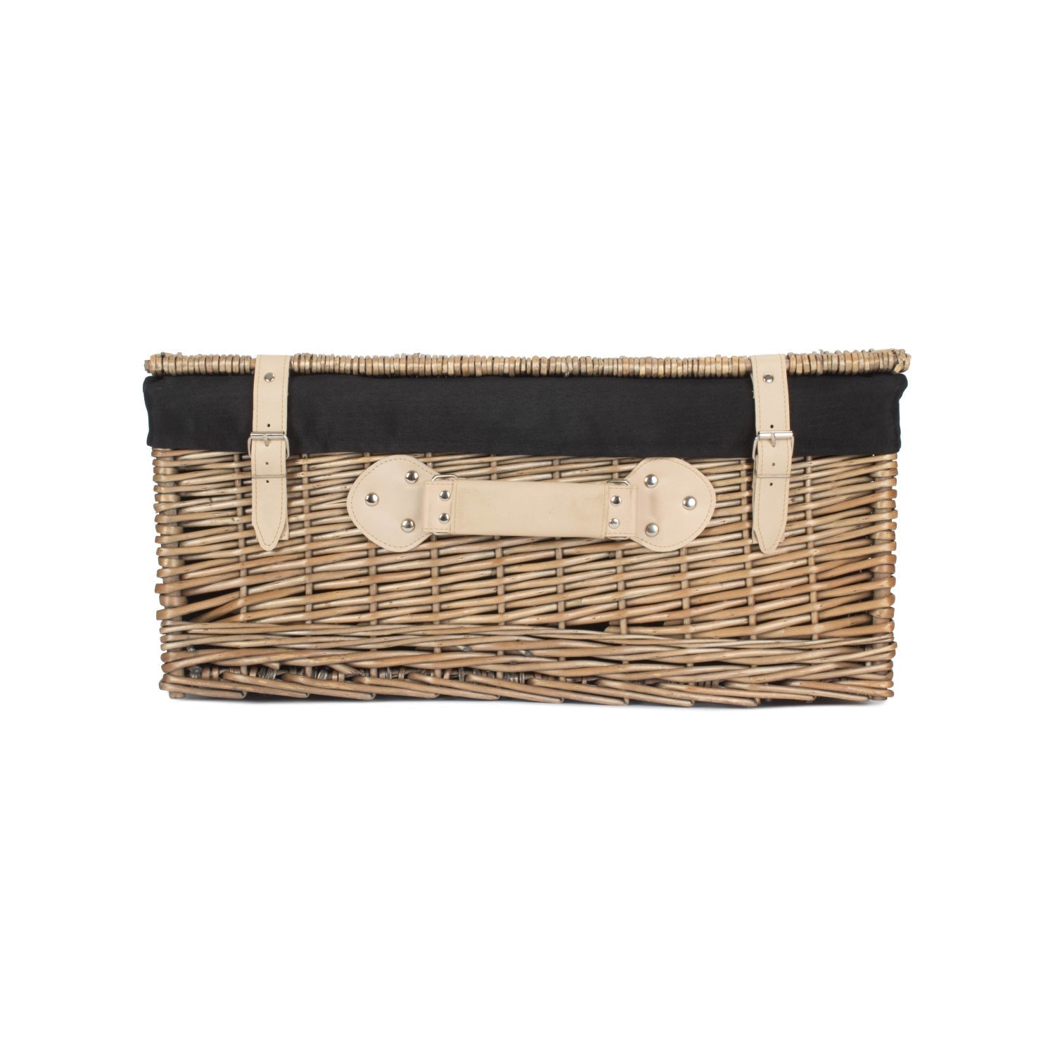 22 Inch Antique Wash Willow Hamper with Black Lining - REGN