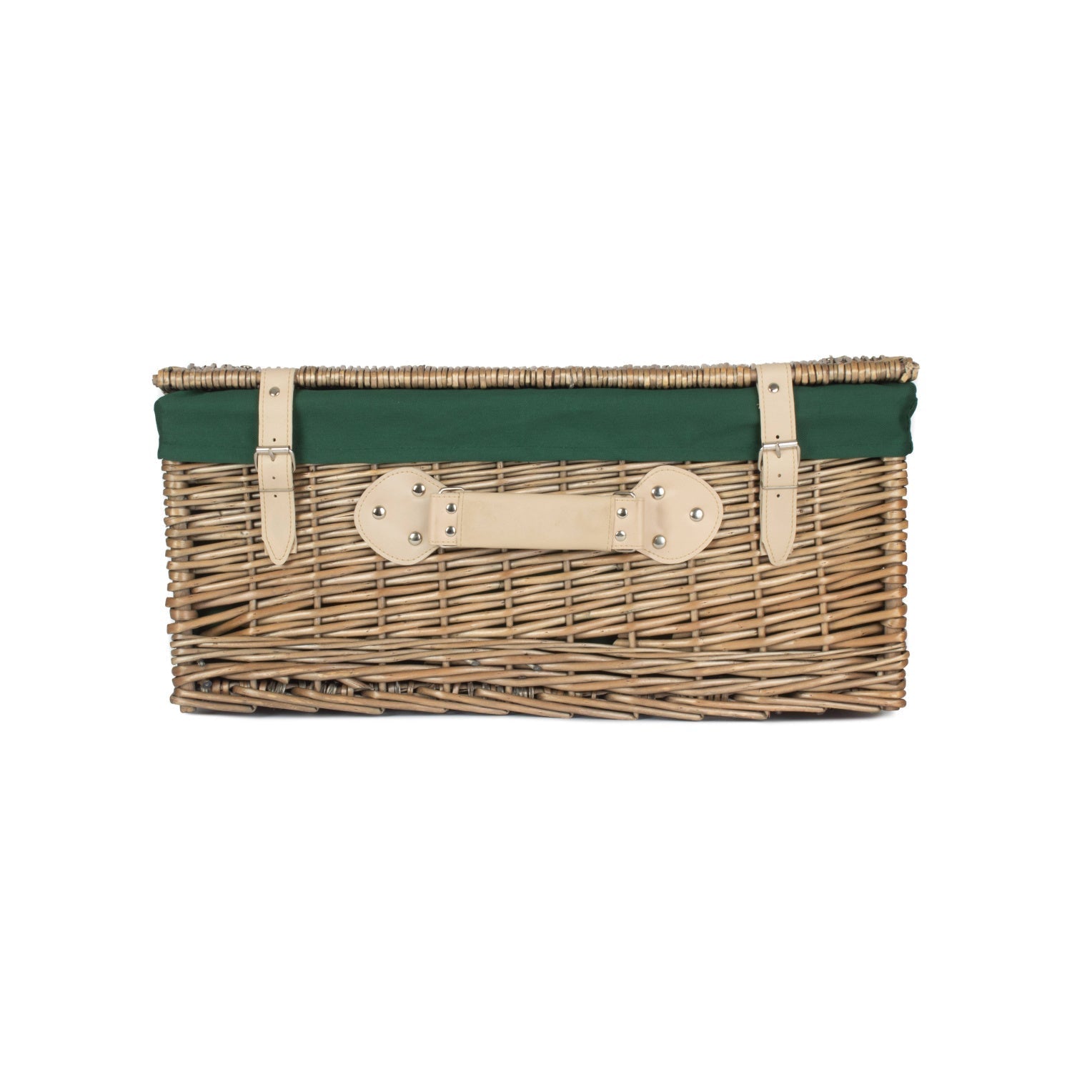 22 Inch Antique Wash Willow Hamper with Green Lining - REGN