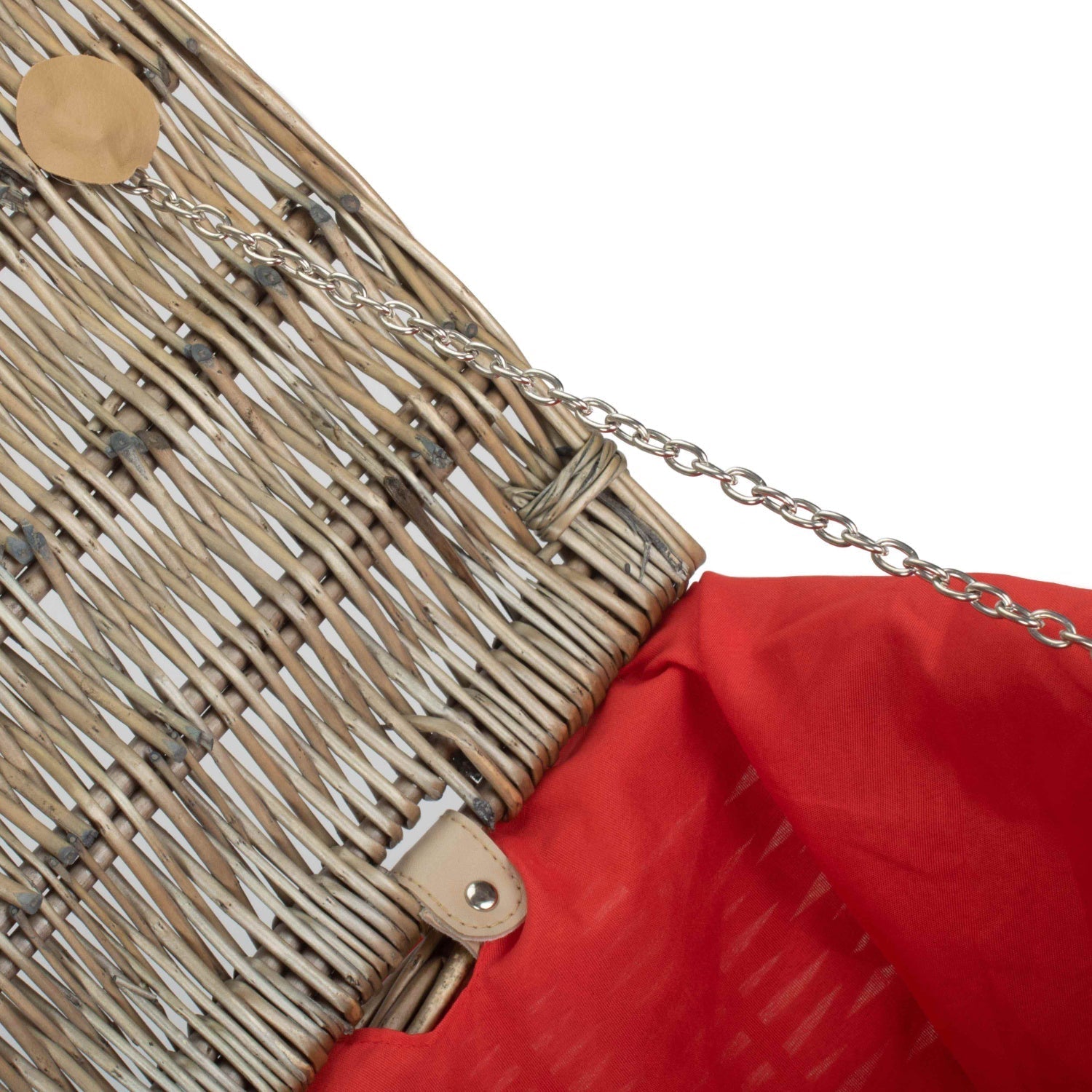 22 Inch Antique Wash Willow Hamper with Red Lining - REGN