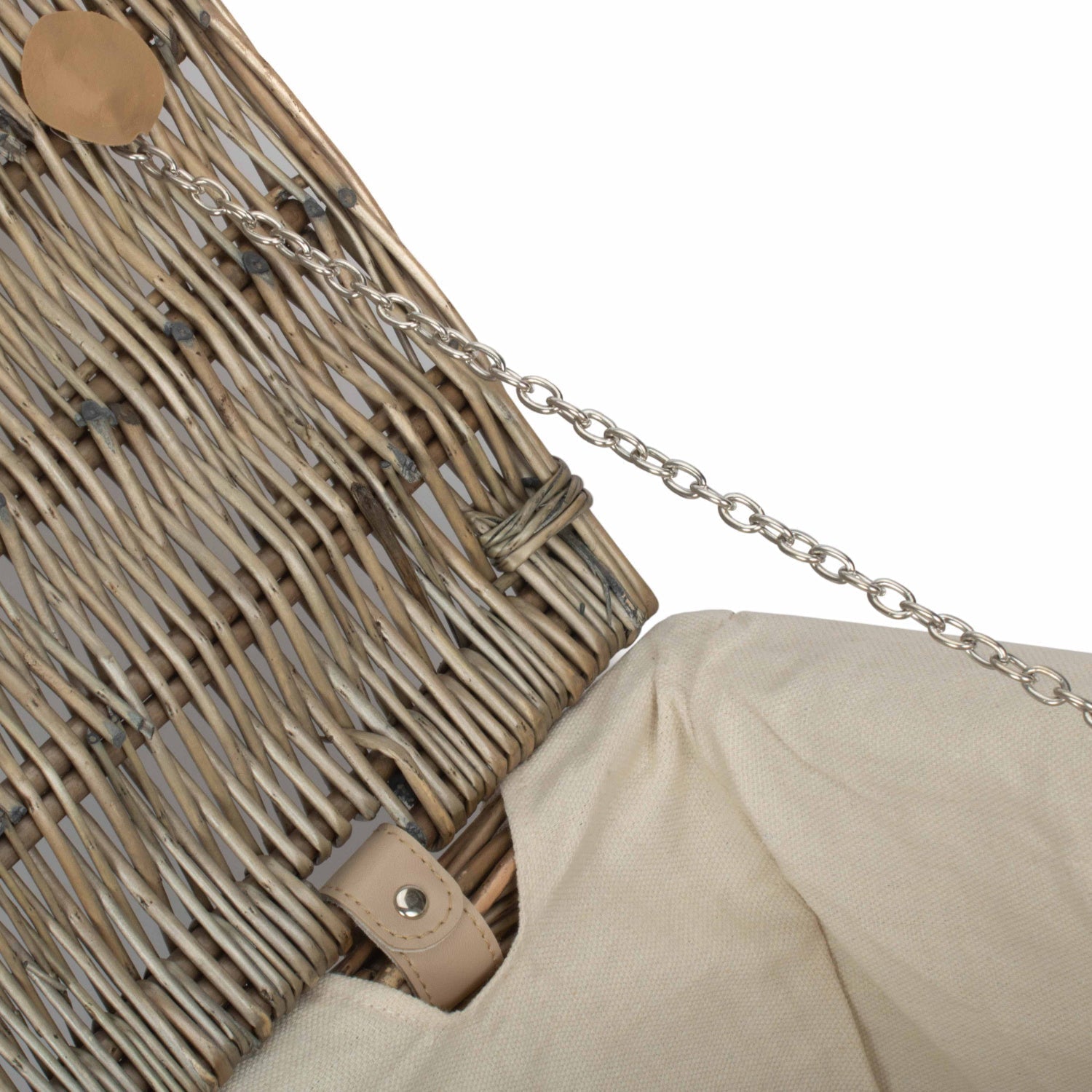 22 Inch Antique Wash Willow Hamper with White Lining - REGN
