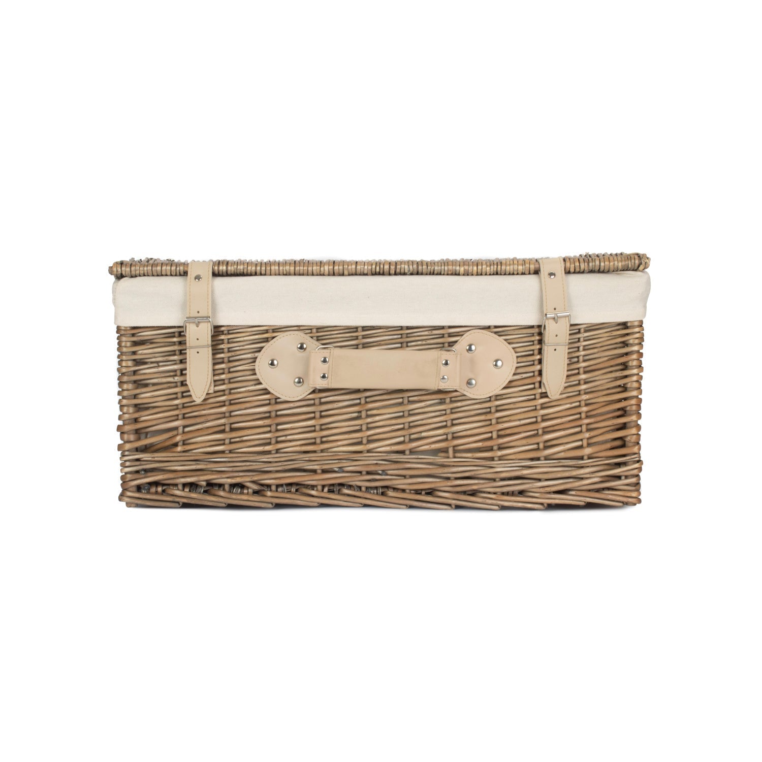 22 Inch Antique Wash Willow Hamper with White Lining - REGN