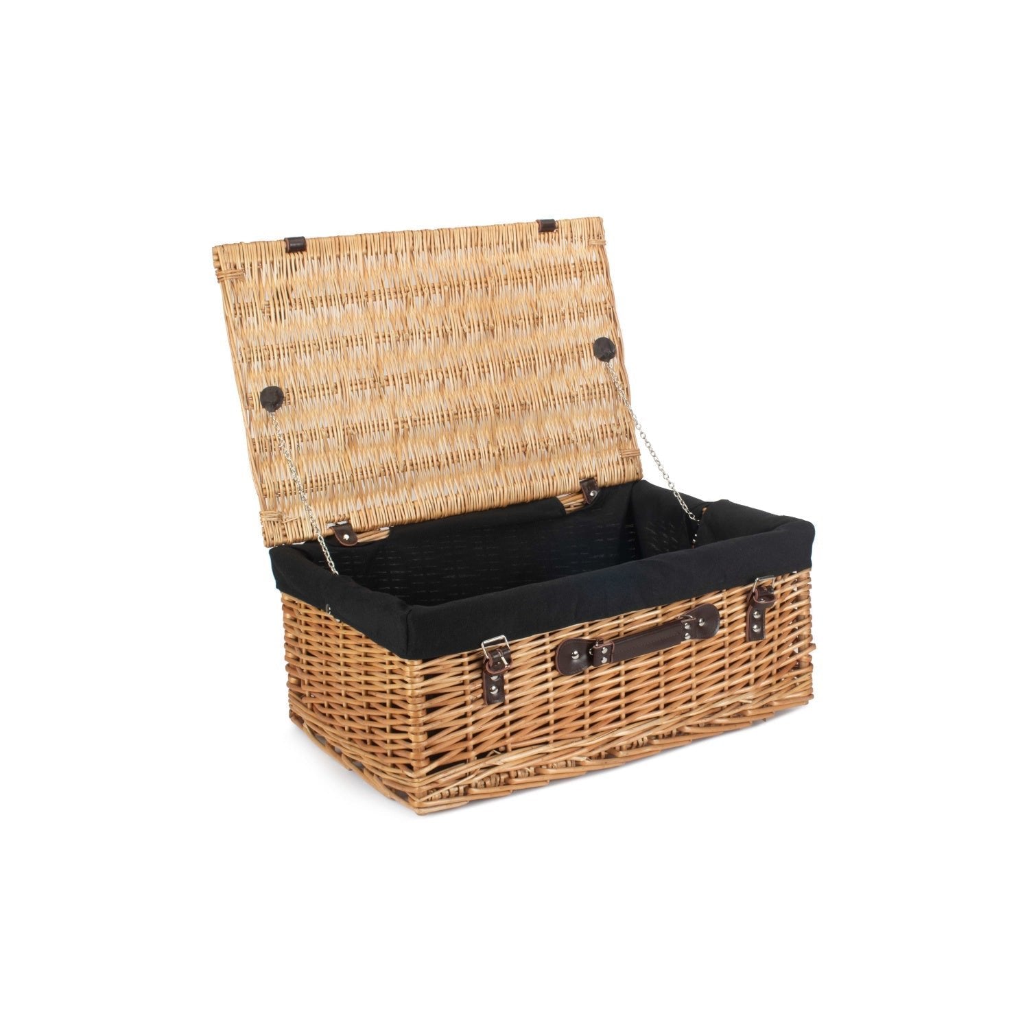 22 Inch Buff Willow Hamper with Black Lining - REGN