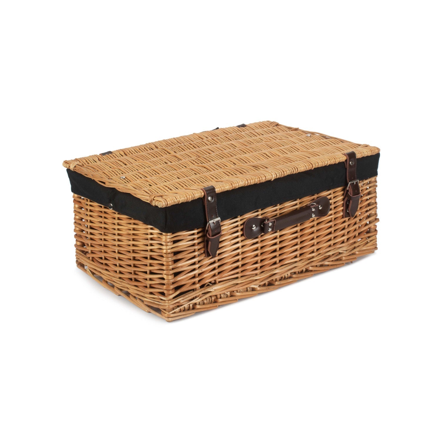22 Inch Buff Willow Hamper with Black Lining - REGN
