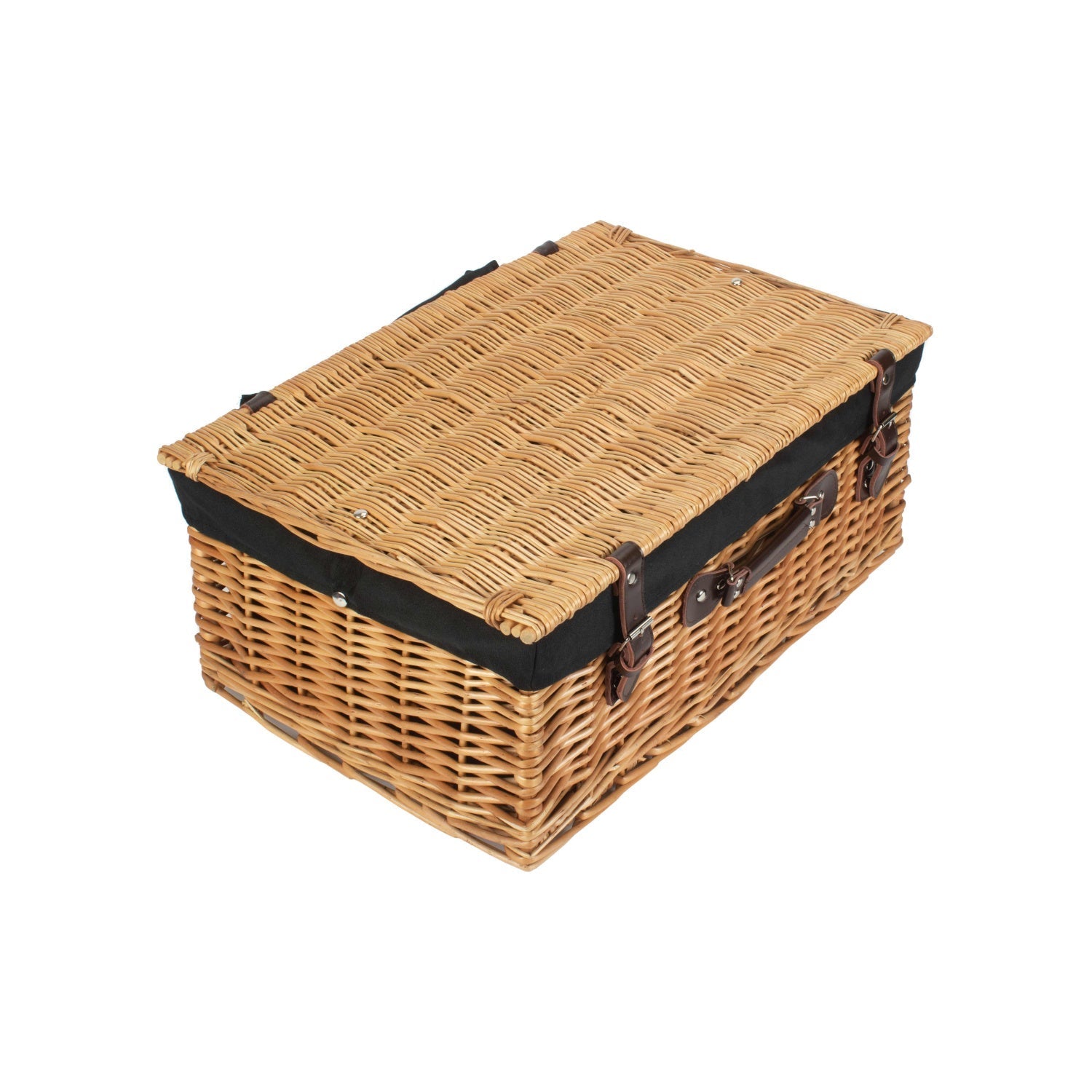 22 Inch Buff Willow Hamper with Black Lining - REGN