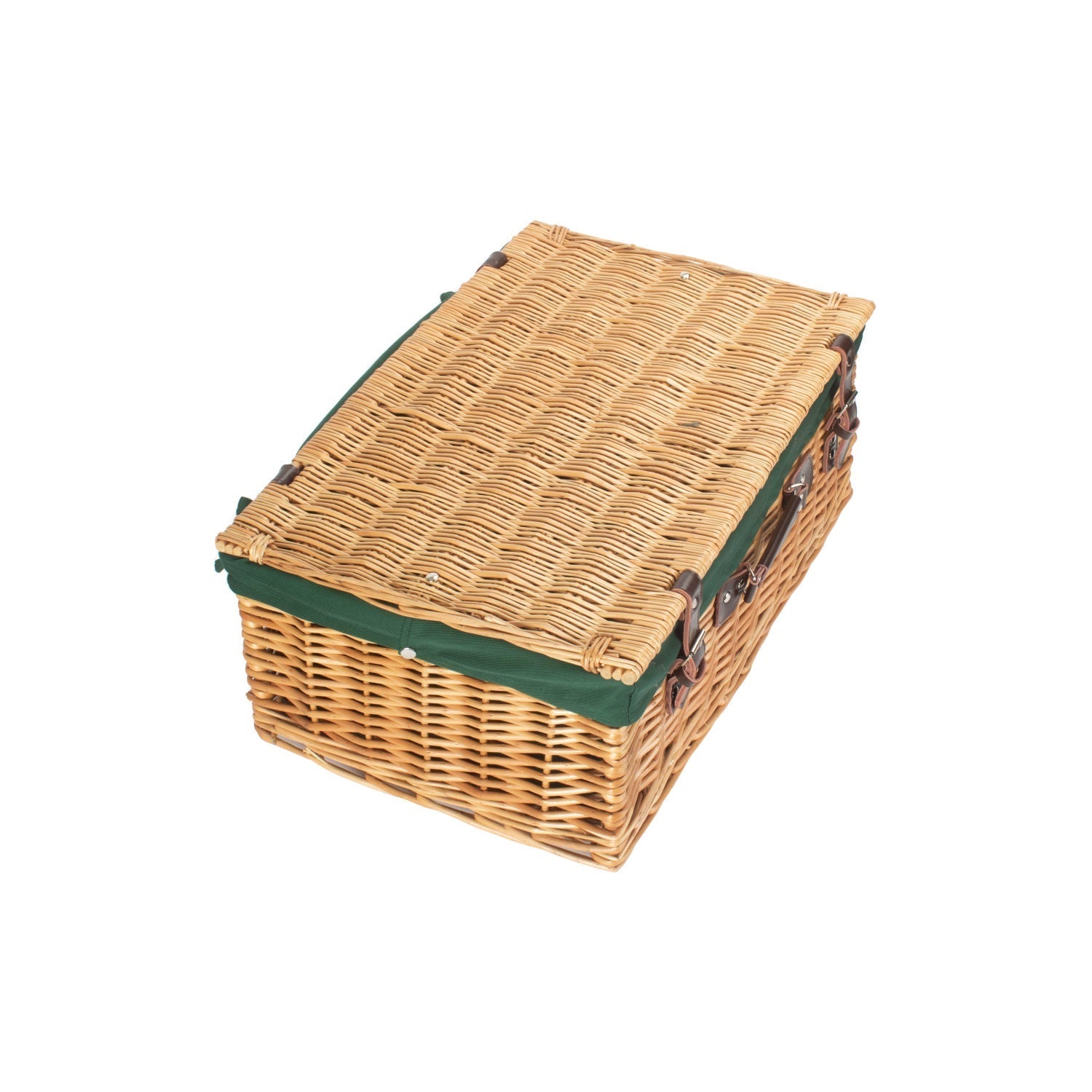 22 Inch Buff Willow Hamper with Green Lining - REGN