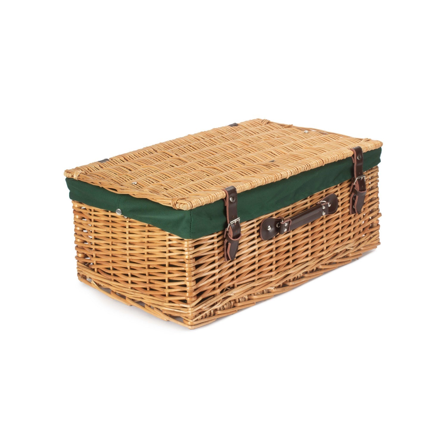 22 Inch Buff Willow Hamper with Green Lining - REGN
