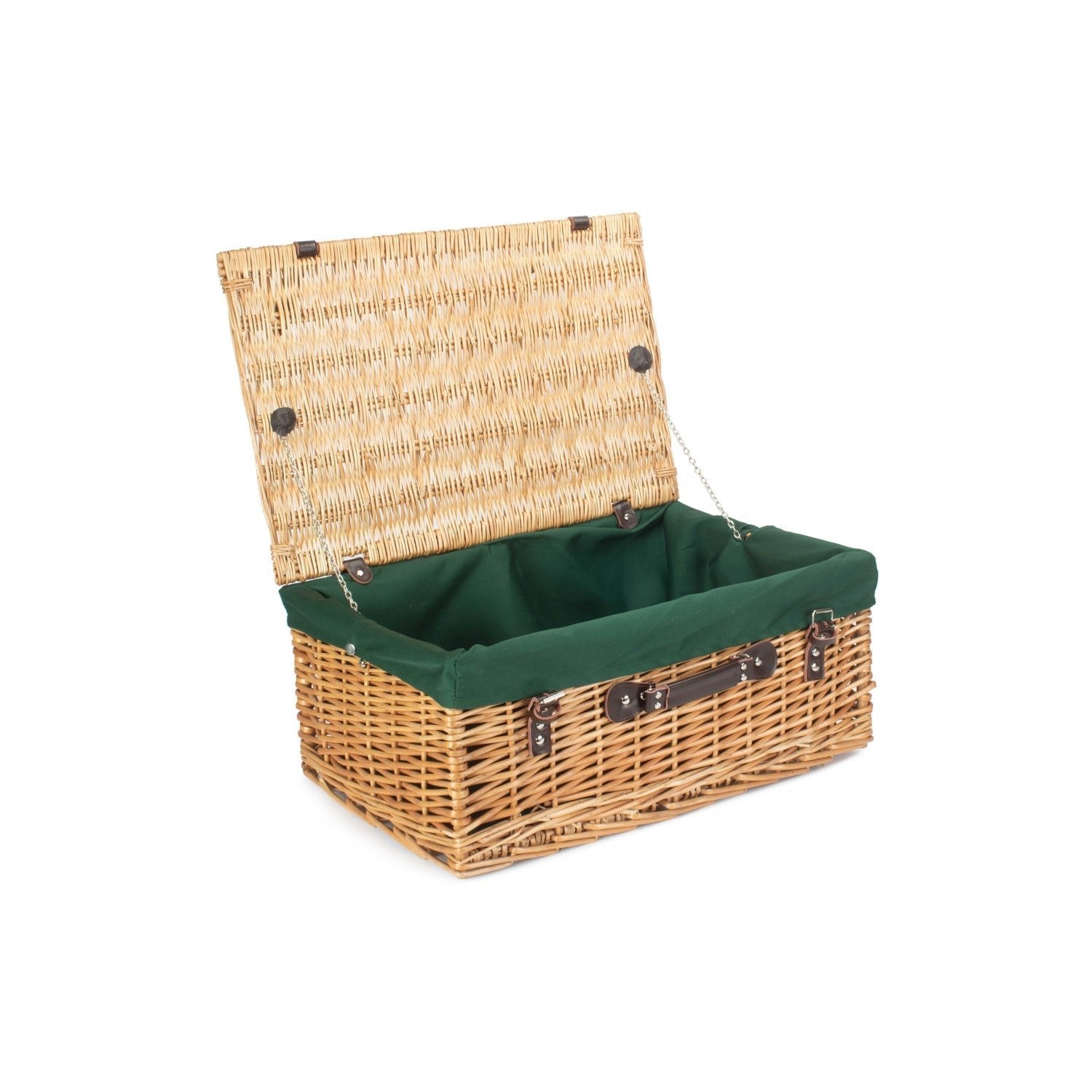22 Inch Buff Willow Hamper with Green Lining - REGN