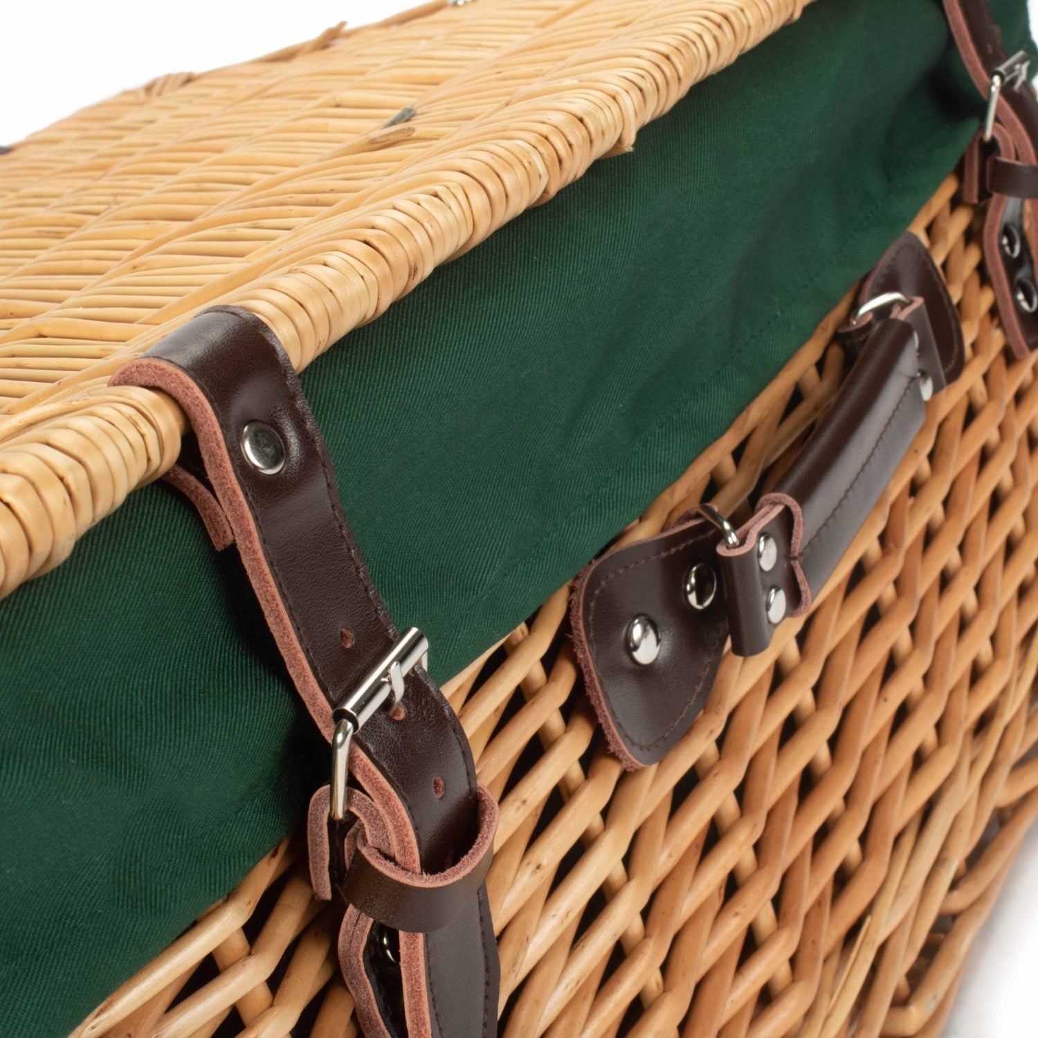 22 Inch Buff Willow Hamper with Green Lining - REGN