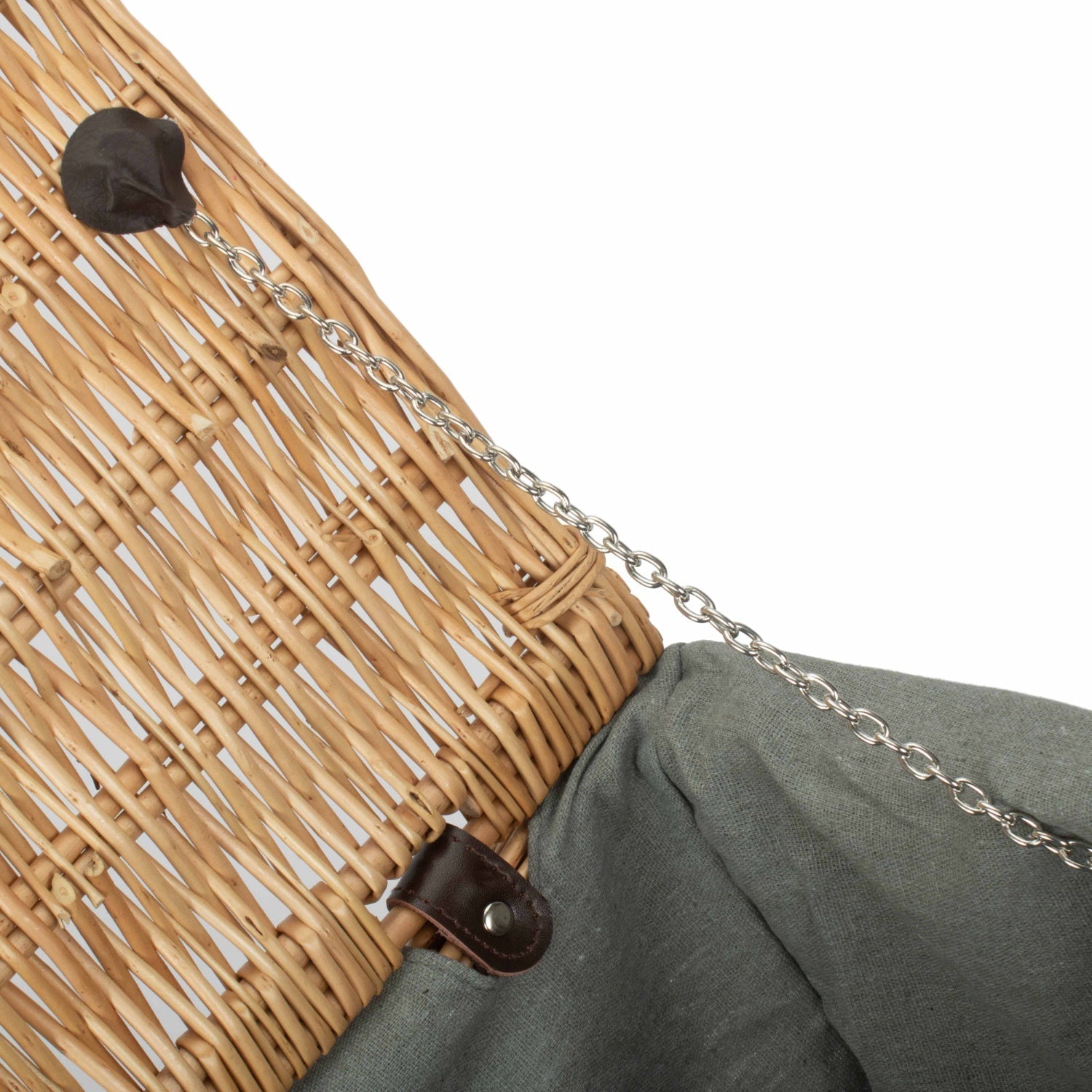 22 Inch Buff Willow Hamper with Grey Sage Lining - REGN