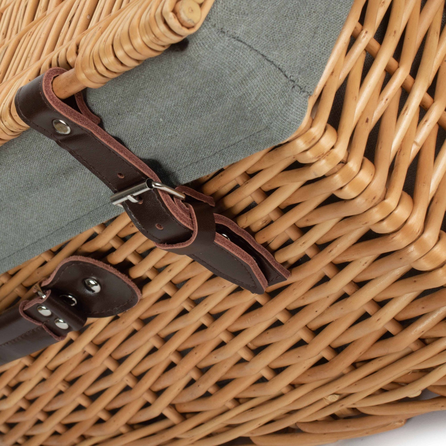 22 Inch Buff Willow Hamper with Grey Sage Lining - REGN