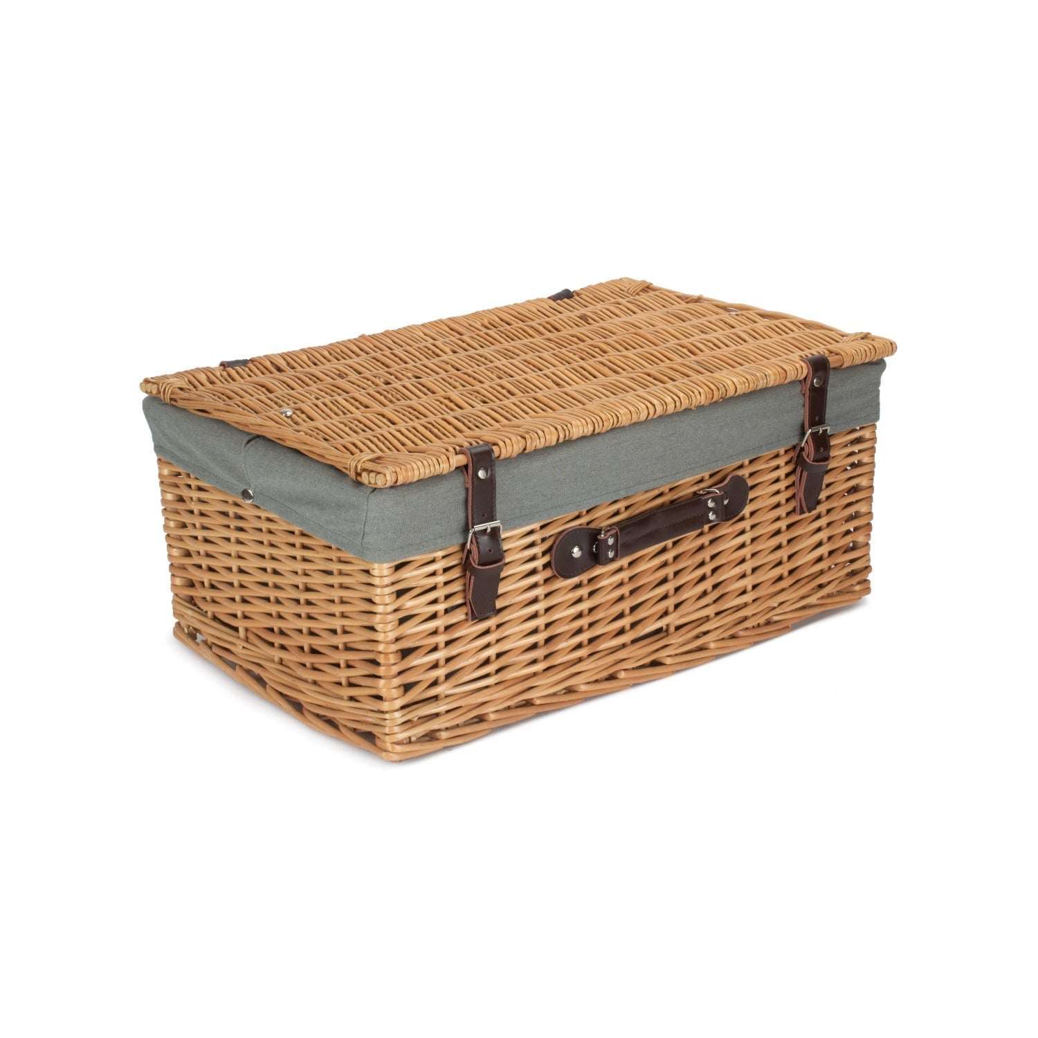 22 Inch Buff Willow Hamper with Grey Sage Lining - REGN