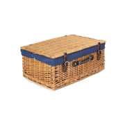 22 Inch Buff Willow Hamper with Navy Blue Lining - REGN