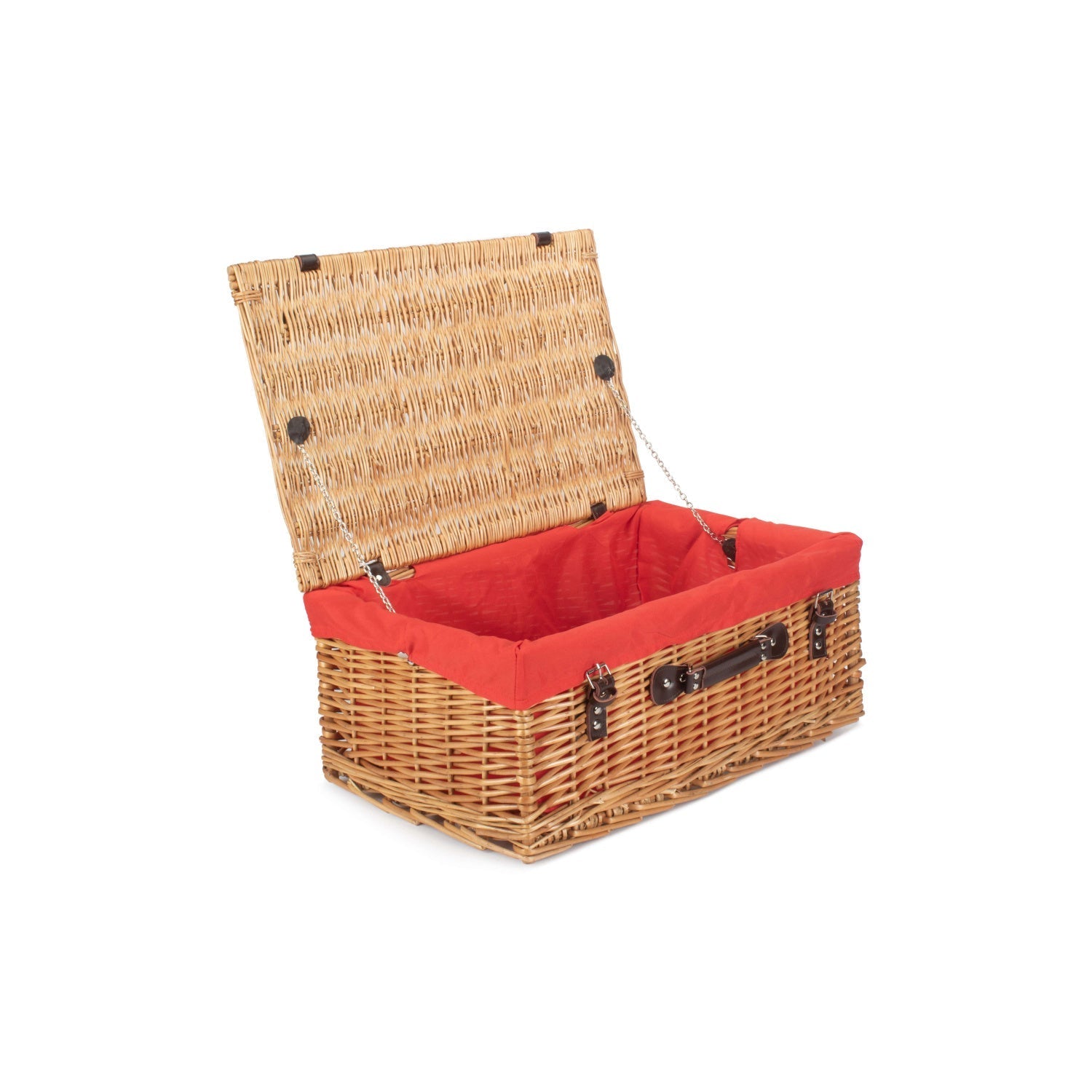 22 Inch Buff Willow Hamper with Red Lining - REGN
