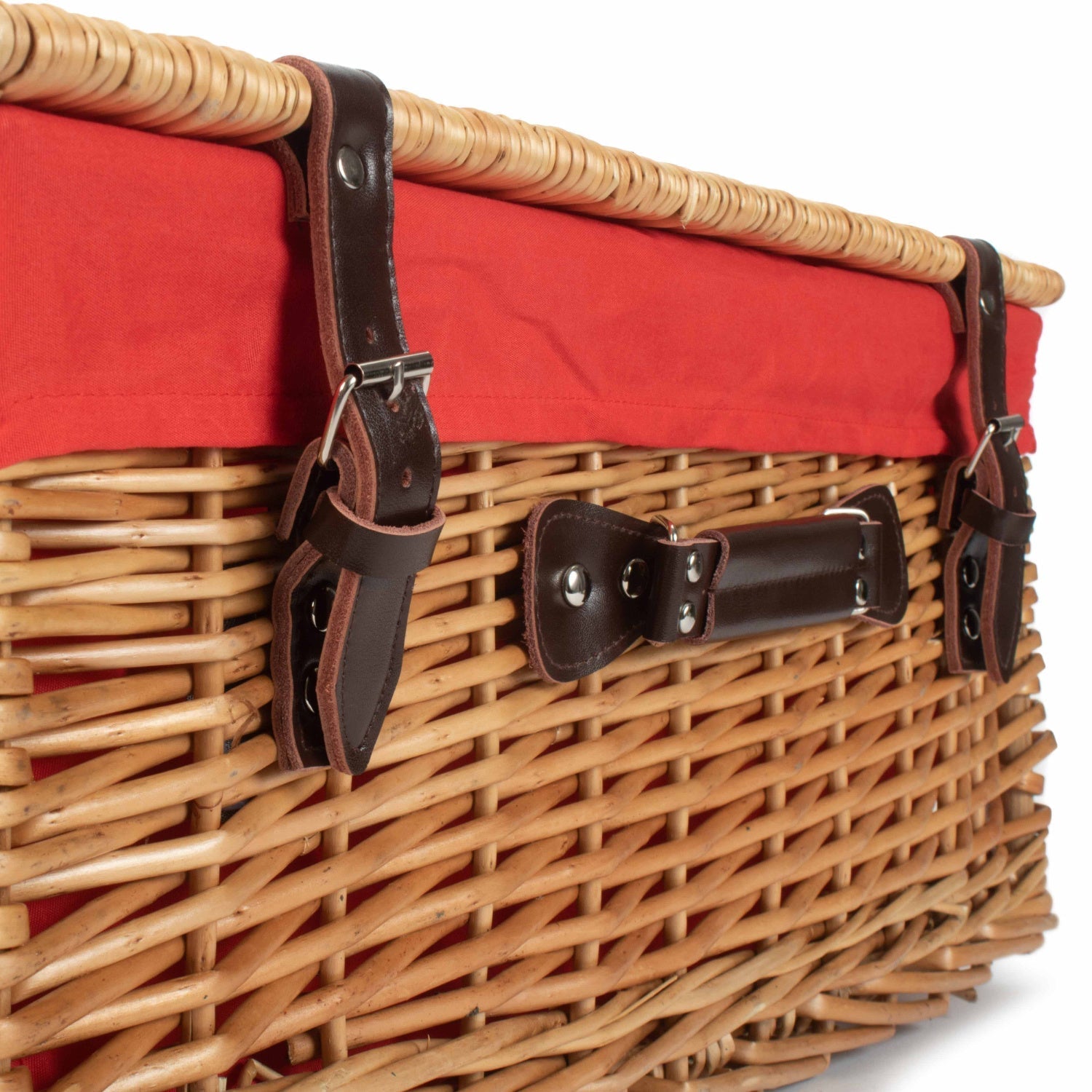 22 Inch Buff Willow Hamper with Red Lining - REGN